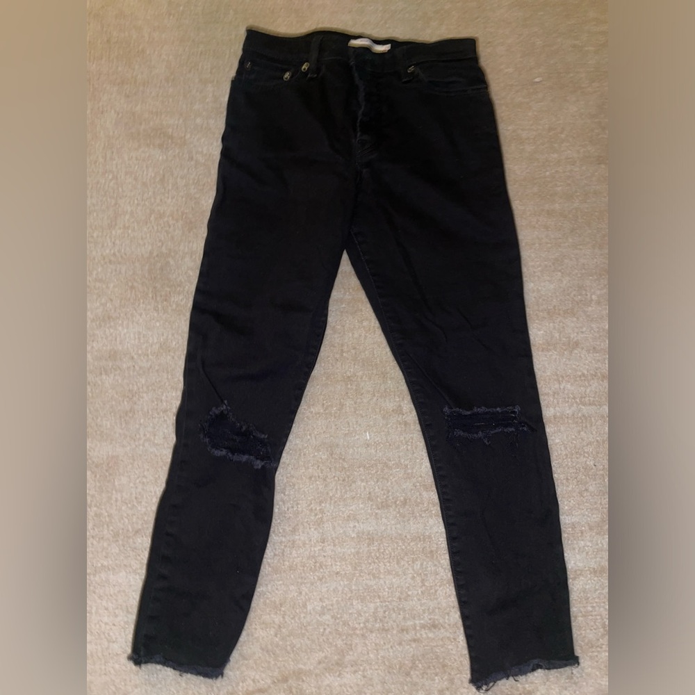 Levi Wedgie 29 Crop Black Jeans